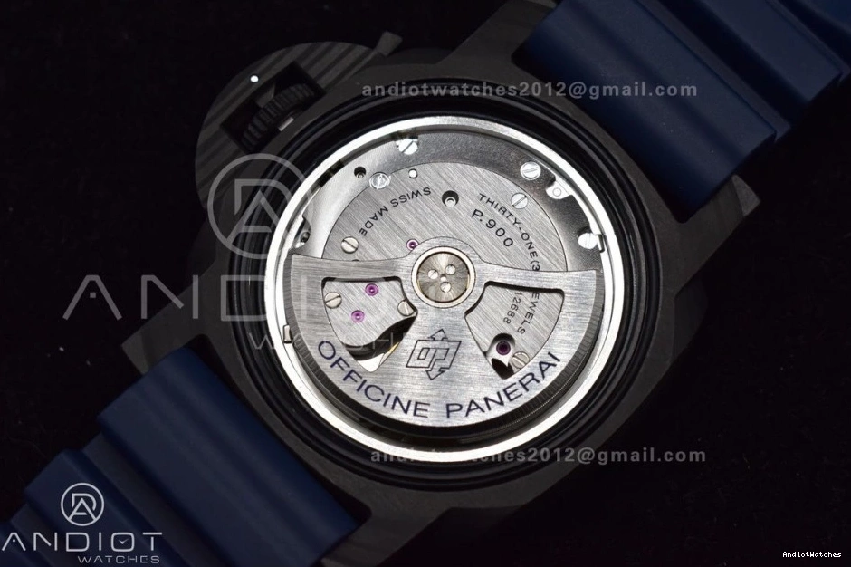 Dial W 439 Trendsetting P Best Carbotech SBF Blue 1:1 Blue Rubber Edition Strap PAM1232 on 0124